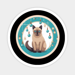 Burmese Cat Xmas Ornament, Love Cats Magnet
